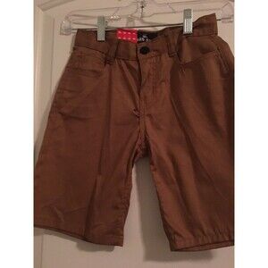Red Ape Boys Casual Shorts Zip & Button Belted Size XL 7 Brown